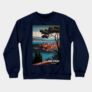 Côte d'Azur Travel Poster Crewneck Sweatshirt